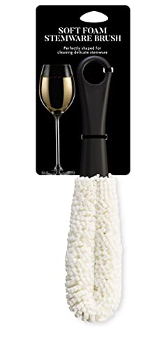 Image of HIC Kitchen Bar Soft Foam Stemware Brush, Non-Scratch Foam Tips, Set of 2