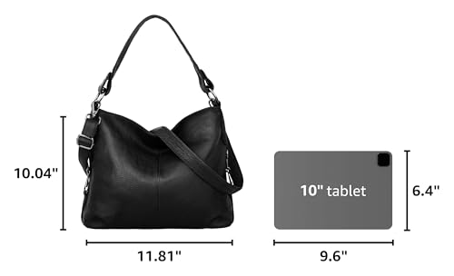 Image of YALUXE Women's Real Leather Shoulder Bags Hobo Handbag Purse Crossbody Bag