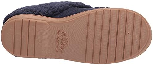 Dearfoams Women's Elaine Blanket Plaid Moc Toe Clog Slipper, Peacoat, Small | Image 3