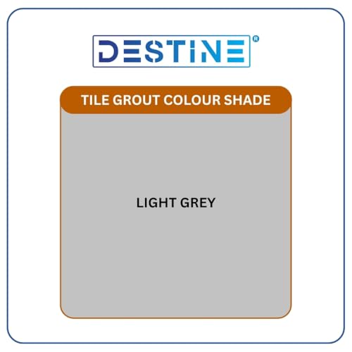 Image of DESTINE READY-TO-MIX inchTILE GROUT inch (16 COLOURS) (ALL PACKS: 100 Gm,250 Gm,400 Gm,800 Gm,1 Kg), Waterproof, Crack Filler, Cement Based Tile Gap Filler (5 Kg, Light Grey)