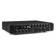 Six-Zone 360W Multi Zone Audio Amplifier: Ideal for public address systems in schools, hospitals, shops, and factories with independent volume control for each zone. Versatile Input Options: Includes four microphone/line inputs with optional 48V phan...