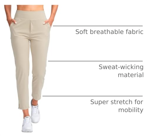 Image of YYV Women's Golf Pants High Waist Stretch Ankle Pants with Pockets