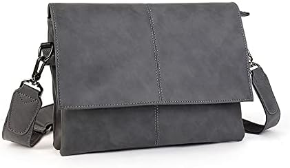 Whatna Leather Secondary Bag, Men's, 3-Way Clutch, Shoulder Strap, Cross-Body Chest Bag, 3 Room Dividers, Large, Includes Shoulder Belt, For Weddings, Businesses, Formals, Ceremonies, Men's, (Gray)