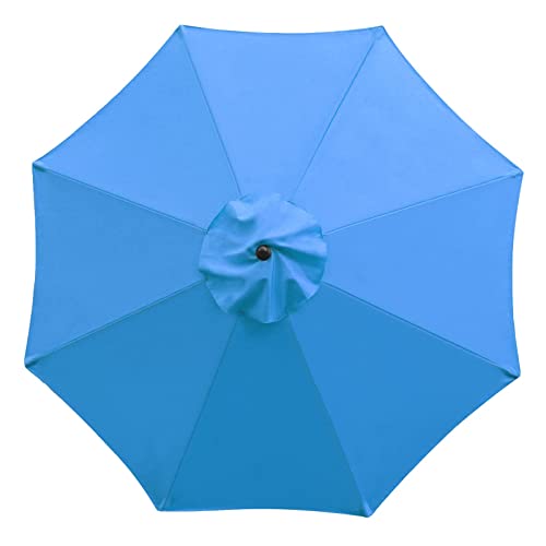 Sunnyglade 9ft Patio Umbrella Replacement Canopy Market Umbrella Top Outdoor Umbrella Canopy with 8 Ribs (Blue)