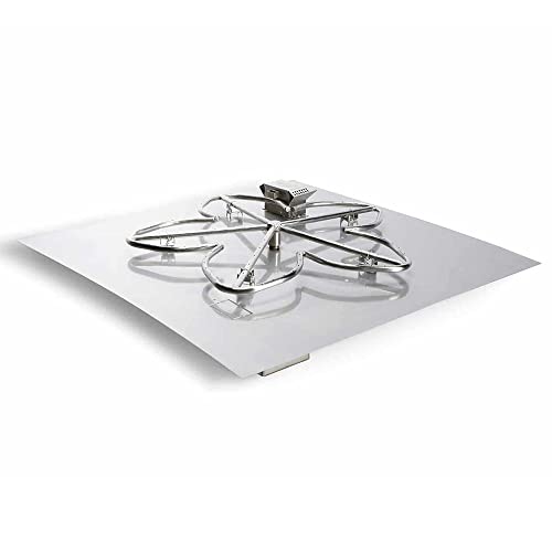 HPC Fire Hi/Lo Electronic Ignition Fire Pit Kit (24FSSEI-SQ-HI-LO-NG-120VAC), Natural Gas, 24x24-Inch Flat Pan