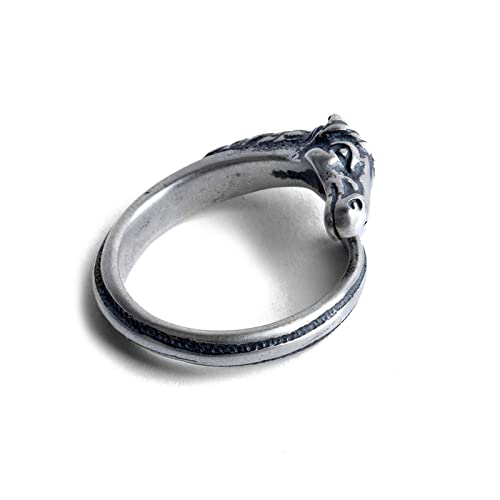 Bague tête de cheval ajustable en argent résolvant les problèmes de taille - 3