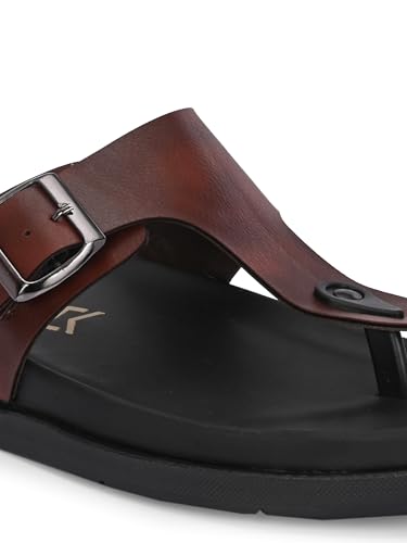 Image of AFROJACK Men's Sandals | Casual Sandal /Slippers For Men With PU Upper | Comfortable Sole Stylish & Durable Design | Slip-on Style | Light Weight, s4700