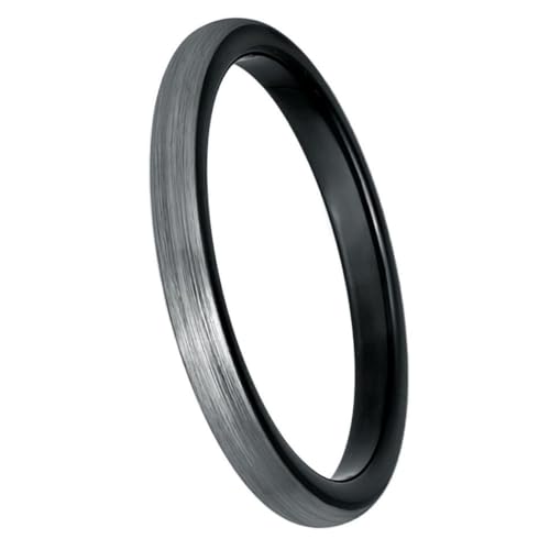 Ultra Slim 2mm Tungsten Carbide Ring for Women & Men – Gunmetal Gray Brushed Finish – Minimalist Stackable Band – Scratch Resistant & Hypoallergenic.3