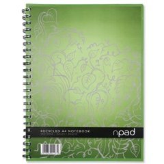 Oxford npad Notebook Recycled Wirebound Ruled Margin 200 Pages 90gsm A4 Ref C02173 [Pack of 3]