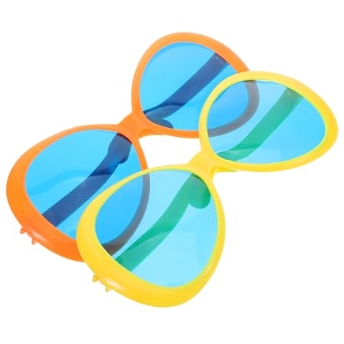 LALADEFIEE 2stücke Große Sonnenbrillen Mit Lustigem Design Jumbo-plastikbrillen Für Sommer-partys Hawaiianische Stranddeko Und Foto-requisiten Für Erwachsene