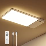Lampara de Techo,Moderna LED Luz con Sensor de Movimiento Inalámbrica con Batería 12000 mAh,Luces LED para Cuarto...