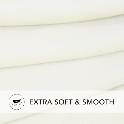 Image of PureFit Super Stretch Form Fit Square Ottoman Cover Rectangle - Ottoman Slipcovers for Foot Stool & Folding Storage Furniture for Living Room with Nonslip Elastic Bottom (Medium-XL, Ivory)