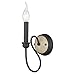 Golden Lighting 8314-1W NB Suzette Sconce - Damp, Natural Black