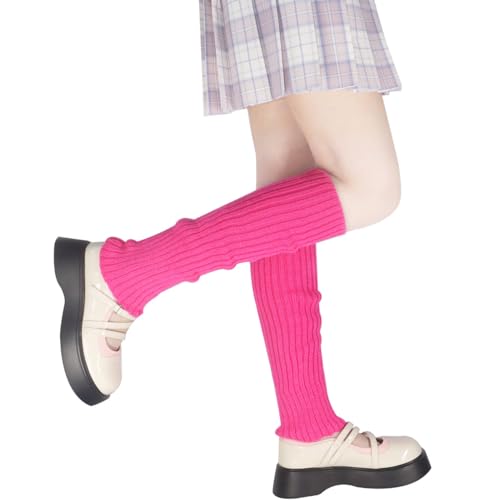 Image of FZBNSRKO Women Girls 80s Knit Leg Warmers Ribbed Long Leg Warmers for Party Sports Accessories