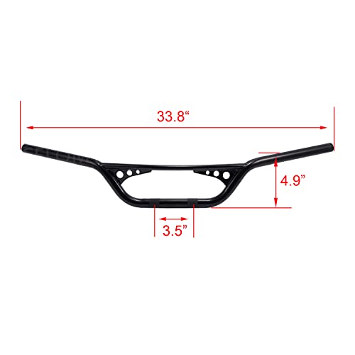 1'' 25Mm Drag Ape Hanger Handlebar Fit Harley Yamaha Suzuki Kawasaki Ducati Dirt Bike Bobber Brat Cafe Chopper Custom Motorcycles Sportster Dyna Softail Gloss Black #TOP4