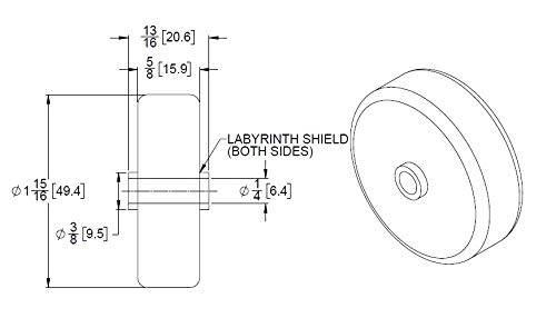 Miniatura 6 de Ruedas transportadoras para patines - Rodillos de monopatín para riel de flujo - Paquete de 50 - Rodamientos de rodillos