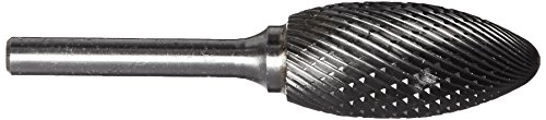 Image of Drill America SH-7 Carbide Burr /Rotary File Flame Double Cut for Die Grinder 3 /4 inch Dia. x 1-5 /8 inch Cut Length with 1 /4 inch Shank and 3-3 /8 inch Overall Length, DUL Series