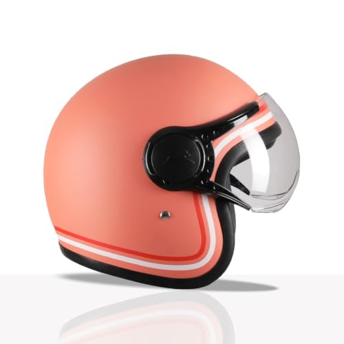 Image of TVS MissFit Women's Open Face Helmet | Lightweight Shell | Pastel Colors Designed Exclusively for Women | Extreme Comfort Fit for Girls | Clear Visor | DOT & ISI Certified