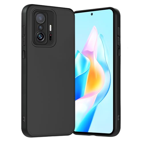 Agedate Handyhülle für Xiaomi 11T Pro Hülle mit Kameraschutz Stoßfest Kratzfest Extrem Haltbarkeit Fallschutz Schutzhülle Anti-Fingerabdruck Unterstützt kabelloses Laden für 11T Pro Case Schwarz