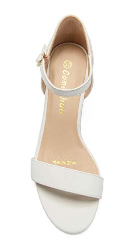 ComeShun Women Slip On Kitten Heels Mules Square Toe Flip Flops Thong Sandals - Image 3