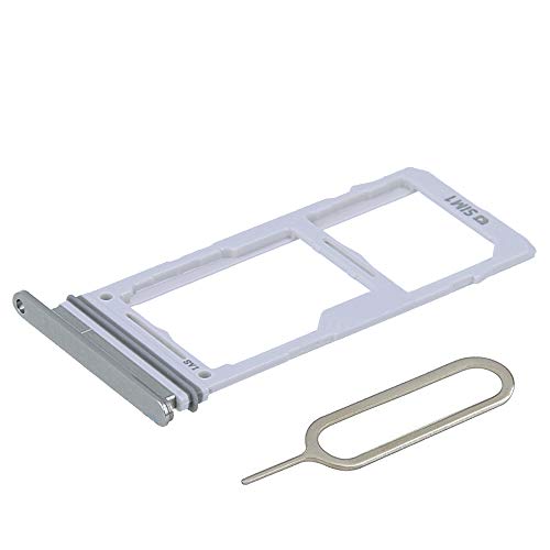 MMOBIEL Dual SIM Card Slot Tray Holder Replacement Compatible with Samsung Galaxy S10e 2019 - Incl. Rubber Gasket and Sim Pin - White