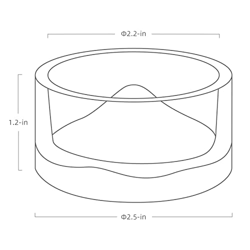 Niteangel Hamster Feeding & Water Bowls- Mount Fuji Series Glass Drinking Bowls for Dwarf Syrian Hamsters Gerbils Mice Rats or Other Similar-Sized Small Pets (Transparent) - Image 2