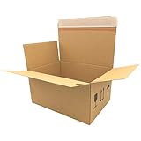 S kleiner AUTOMATIK FALTKARTON I Selbstklebend mit Aufreißfaden und Handhabungs-Bildsprache I optimaler und stabiler VERSANDKARTON für Geschenke, Pakete oder Päckchen I Maße: 21,5 x 15,5 x 11cm (10)