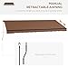 Outsunny 16' x 10' Retractable Awning, Patio Awning Sunshade Shelter with Manual Crank Handle, 280gsm UV Resistant Fabric and Aluminum Frame for Deck, Balcony, Yard, Brown