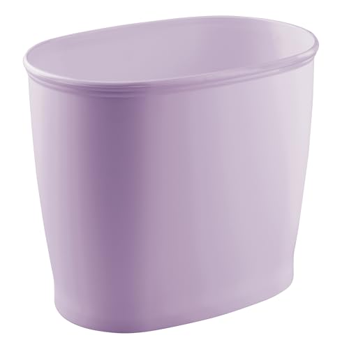 Image of iDesign Slim Plastic Bathroom Trash Can, Purple | Small Garbage Bin, For Bedroom, Office, Desk, Dorm