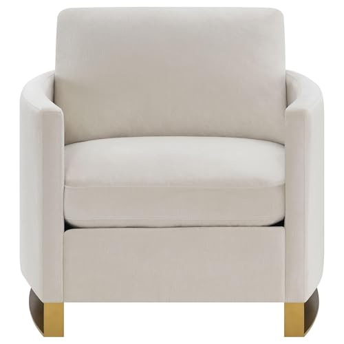 Sillón Arqueado Tapizado Beige miniatura 3