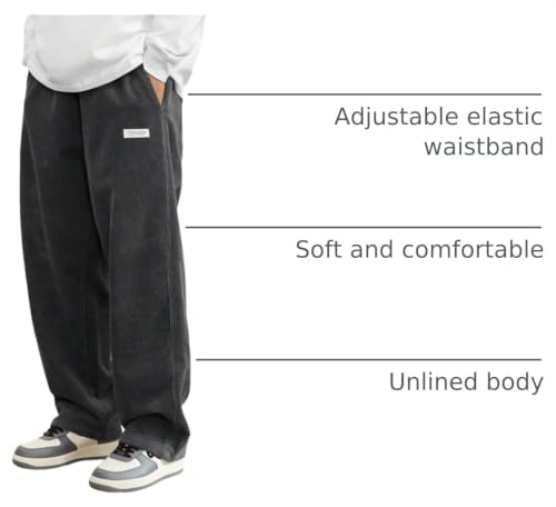 Image of ZAFUL Men's Corduroy Straight Leg Loose Fit Casual Pants