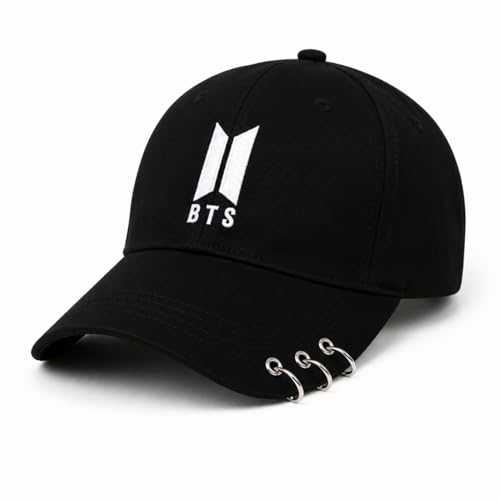 Image of Cron Unisex BTS Kids Cotton Sports Summer Cap for Boys & Girls Cap Suitable for Age 6 to 12 Years (Black)