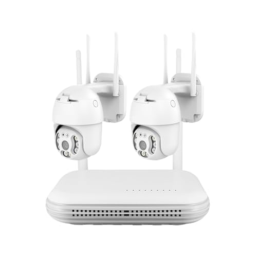 Sistemas de cámaras CCTV, Kits de cámaras de vigilancia Ptz Cámara CCTV 2MP Video Video vigilancia NVR Exterior CCTV Kit de de Seguridad Exterior(2 Camera WiFi NVR)
