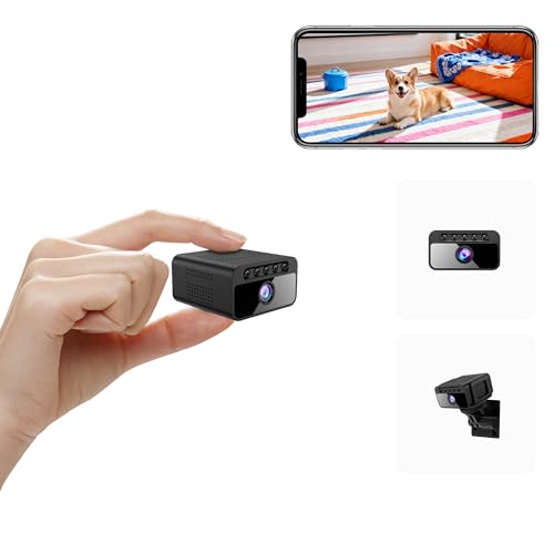 AOBOCAM Mini Telecamera WiFi Interna 4K UHD Videocamera Sorveglianza con Visione Notturna, 5 Ore Autonomia, Notifiche Movimento Istantanee, Doppia Memoria SD/Cloud, Controllo Remoto Con App