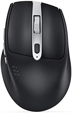 Wireless Bluetooth Mouse, Multi Device Mice Dual Bluetooth 5.0+2.4G USB, Rechargeable Wireless Mouse for Laptop/iPad/iPhone/Mac/PC Windows, 1000-1600-2400 DPI, 7 Buttons, Black and Gray