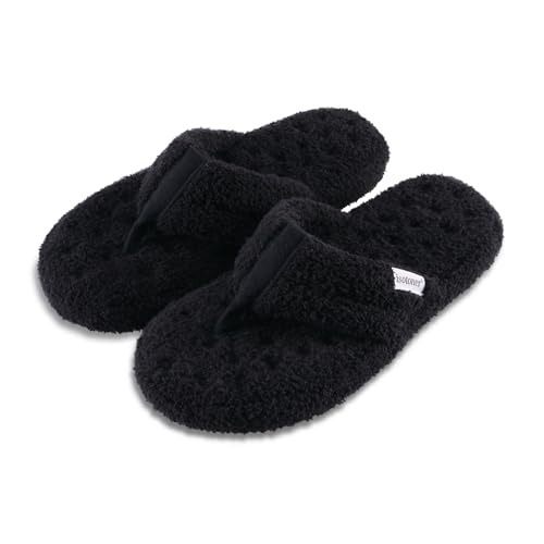 isotoner Women's Cozy Plush Terry Knit Joey Slippers With Enhanced Heel Support and Memory Foam Comfort3
