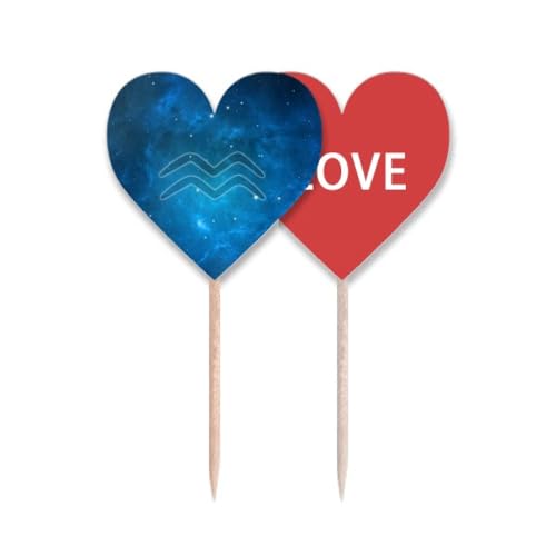Drapeau amour coeur etiquette cupcake et pique nuit etoilee pour fete