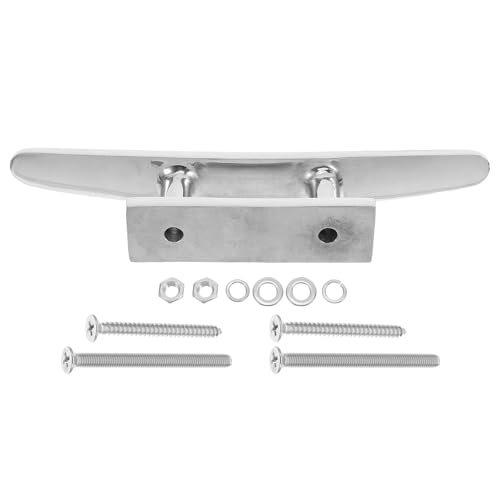 Alasum Cornamusa de Amarre de Acero Inoxidable 316 de 6 Pulgadas Soporte para Cuerda de Muelle con Tornillos M5 Incluidos Cornamusa Resistente para Barco Kayak y Embarcación de