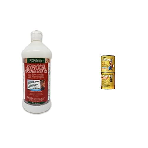 PC Products Wood Repair Bundle, PC-Petrifier Water-Based Wood Hardener, 32 oz, Milky White and PC-Woody Wood Repair Epoxy Paste, Two-Part 48 oz, Tan