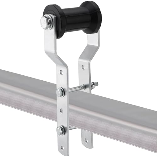 Venussar Adjustable Keel Roller with Panel Bracket Assembly, 4” Rubber Keel Roller, for 2” Wide Trailer Tongue
