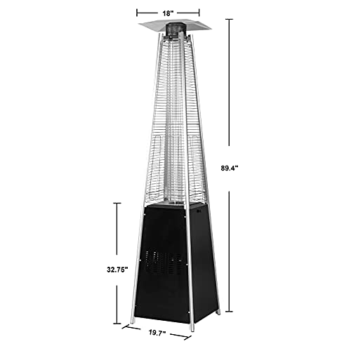 Image of Nuu Garden 48,000 BTU Outdoor Propane Patio Heater with Glass Tube, Black