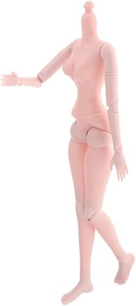 1/3 BJD Doll, Nude Body, 21 Joints, 23.6 inches 60 cm, DIY Supplies, No Head, 3 Colors - Pink Skin
