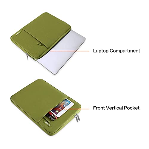 Image of MOSISO Laptop Case 13 inch, 13 inch Laptop Sleeve Compatible with MacBook Air M4 M3 M2 M1 2025-2018 / Pro M2 M1 2025-2016, Polyester Vertical Computer Sleeve Bag with Pocket, Chartreuse