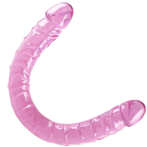 13 Lover Real Double Ended Dildo Imitation Jelly Double Dongs Dildo Penis Cock Anal Butt Plug Massager G-Spot Stimulation Orgasmic Adult Sex Toys for Women Men BBC Gay Dildos (Pink 13 in)