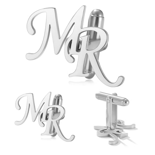 Mancuernillas personalizadas para hombre plateadas miniatura 1