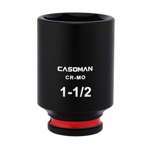 CASOMAN 1/2 Drive x 1-1/2 Deep Impact Socket 6-Point SAE CR-MO