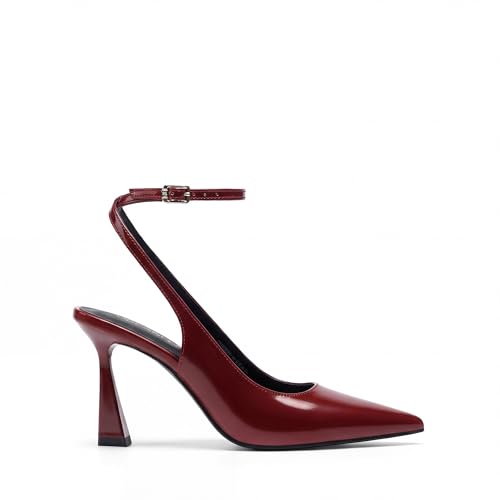DREAM PAIRS Women's Closed Toe High Heel Pumps Shoes,Burgundy,8 - image 4