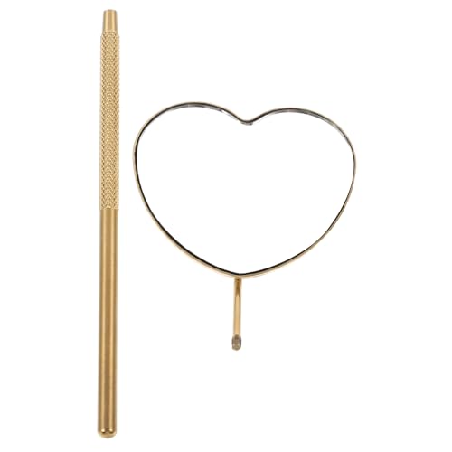 Gogogmee Heart Shape Eyelash Mirror Portable Handheld Tool for Eyelash Extensions Ergonomic Design for Easy Use for Beauty Salons and Personal Grooming