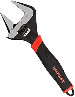 MAXPOWER Adjustable Spanner 200mm/8-Inch, Wide Opening Adjustable Wrench for Plumber - MAX Opening Capacity 35mm