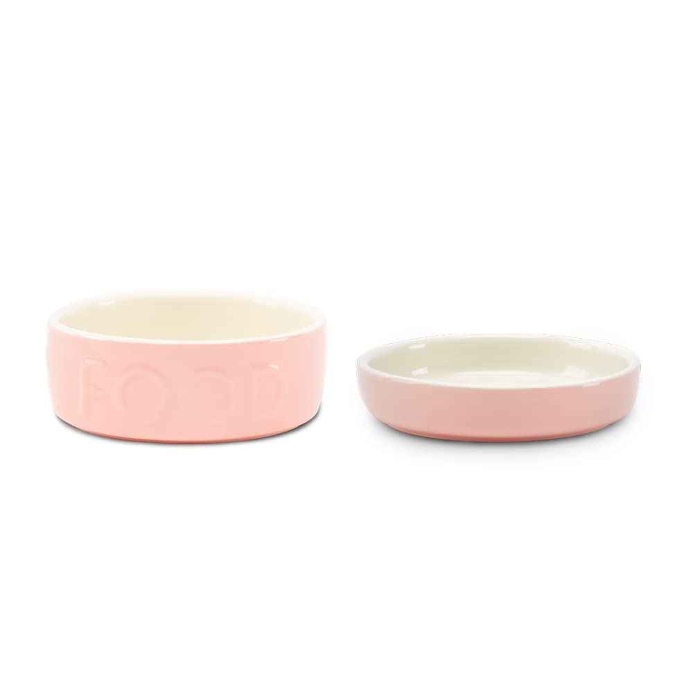 Scruffs Classic 2 Piece Cat Food & Saucer Set - Pink